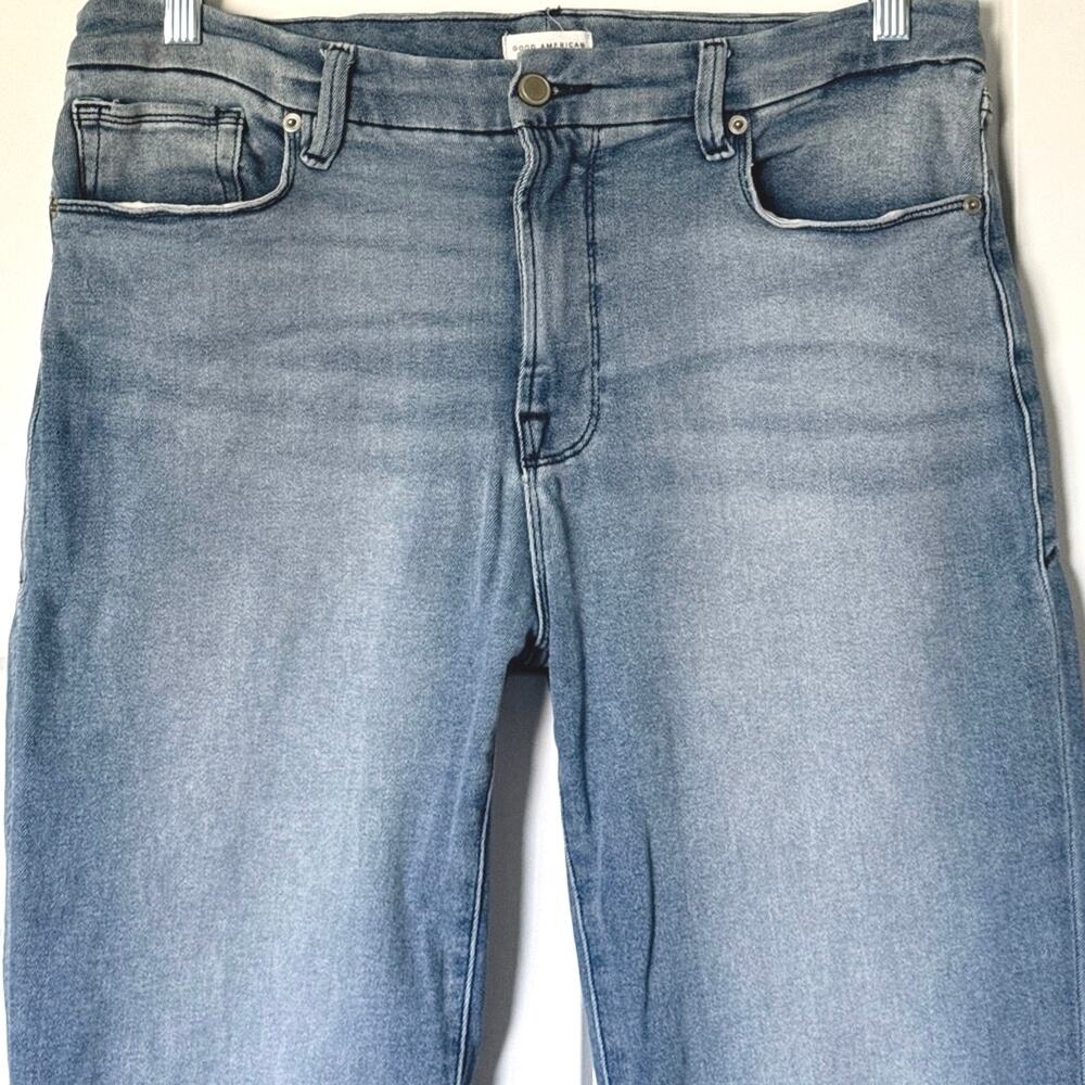 Good American Good Straight High Rise Jeans Women’s Size 12/31 Raw Hem *EUC - Picture 5 of 10